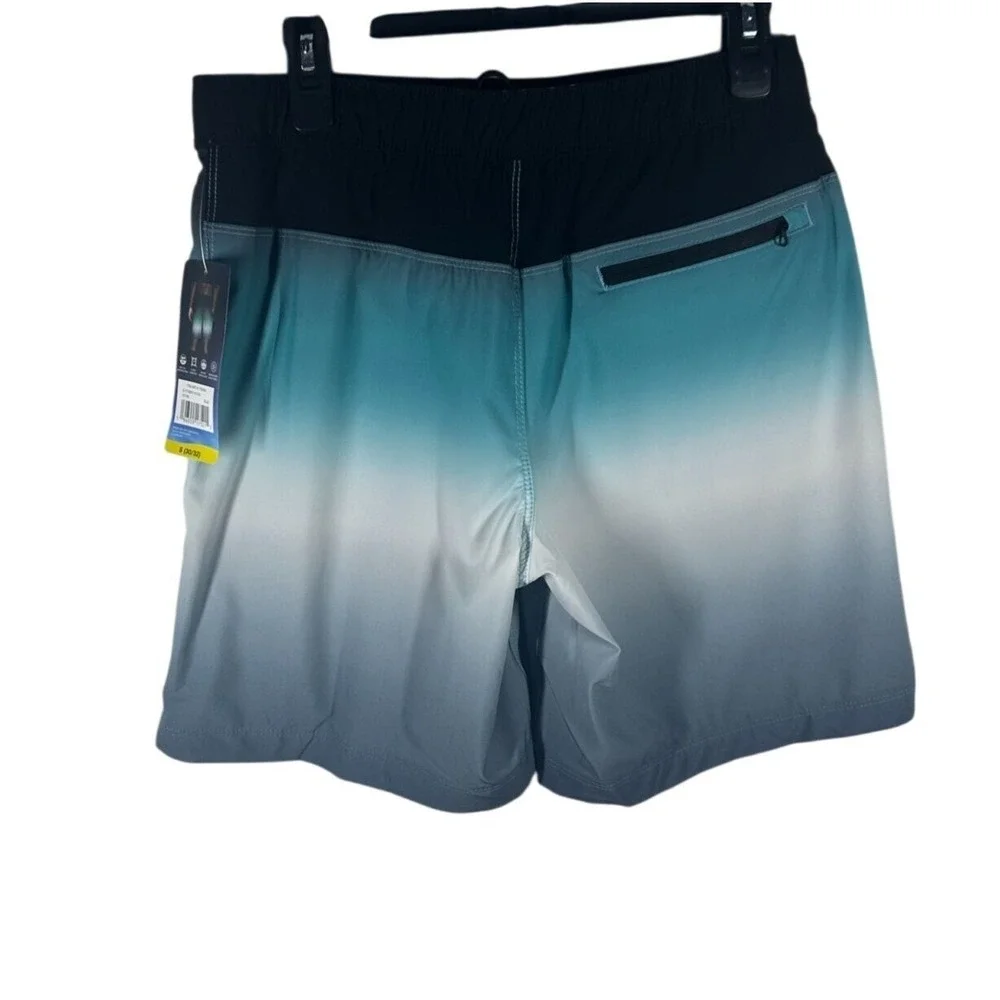 Speedo Tech Volley Mens Swim‎ Trunks Small 30-32 Teal Ombre Comfort Liner New